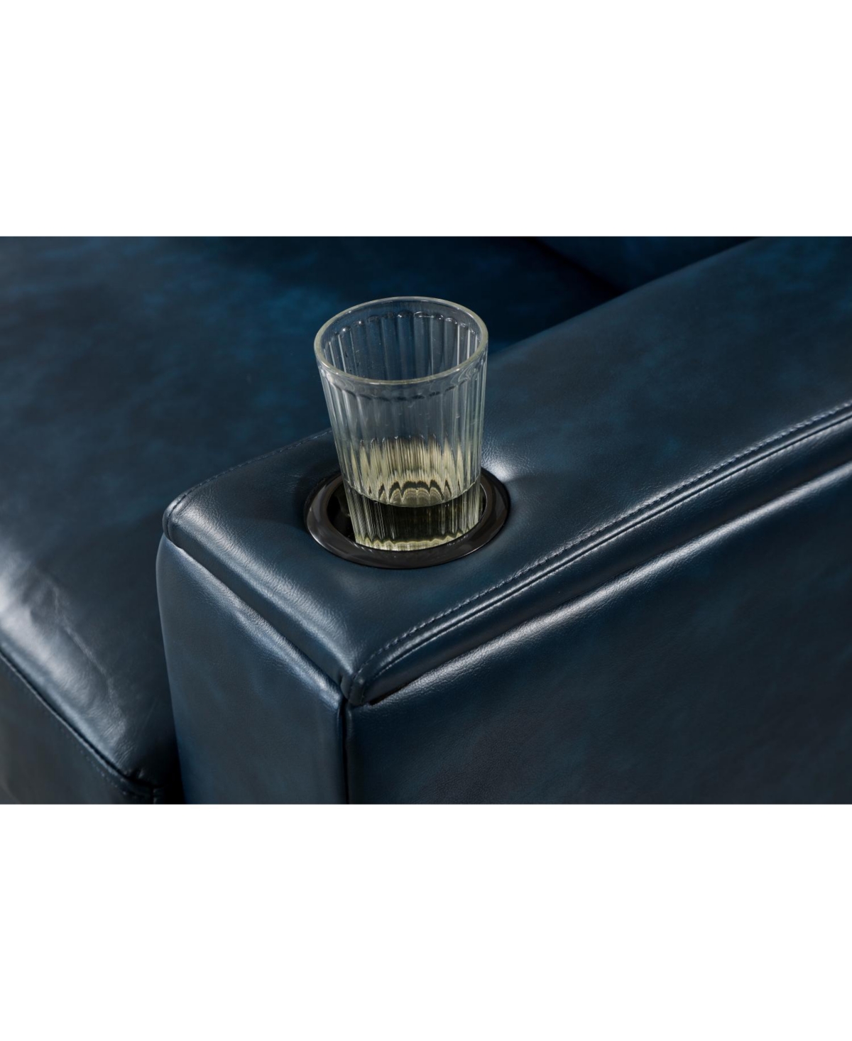 Streamdale Furniture Streamdale Modern Faux Leather Sofa with Cup Holder & Storage