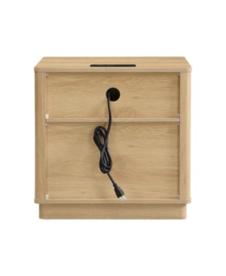 Streamdale Nightstand with Outlet, USB, Drawer - Modern Bedside Table