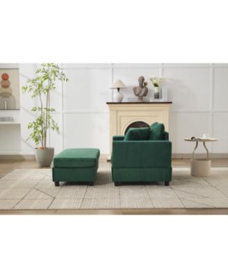  Chaise Lounge with Storage Ottoman & Pillows