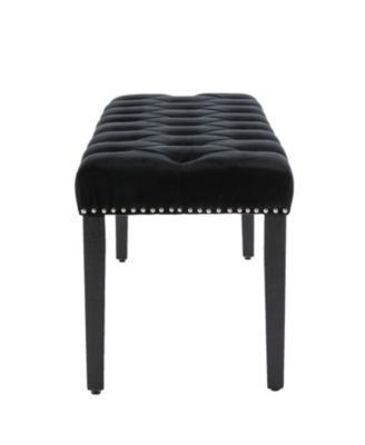 Streamdale Tufted Velvet Bench Ottoman