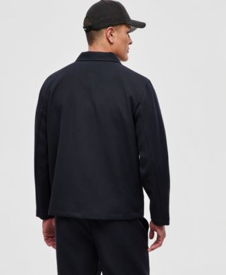 Men's Relaxed Solid-Color Coach's Jacket