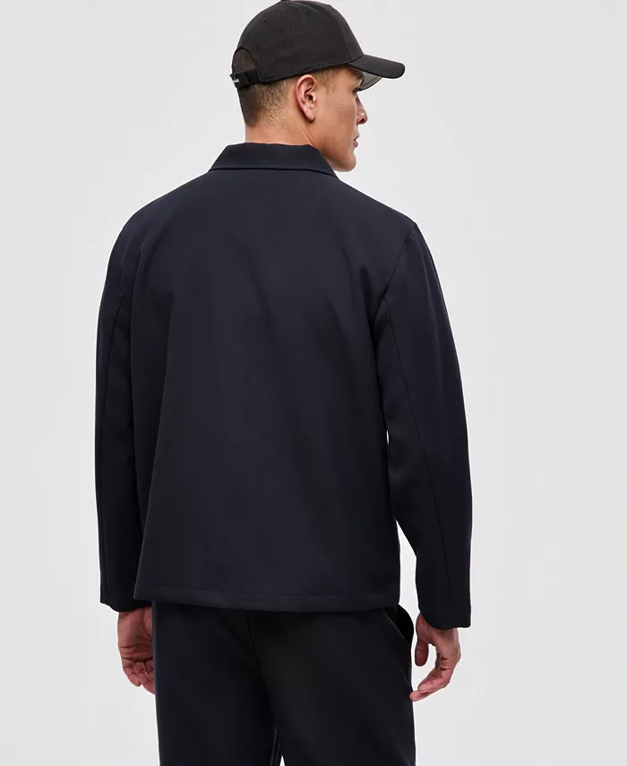 Men's Relaxed Solid-Color Coach's Jacket - thumbnail 4