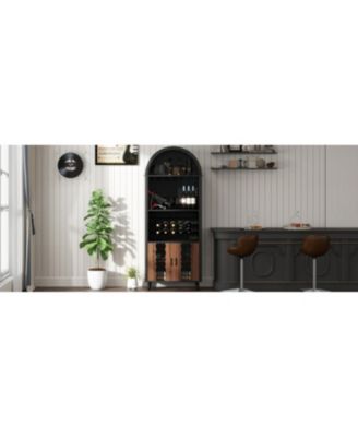 + 71" + Wood (assuming material is wood) + Wine Rack & Glass Holder + Wine Bar Cabinet