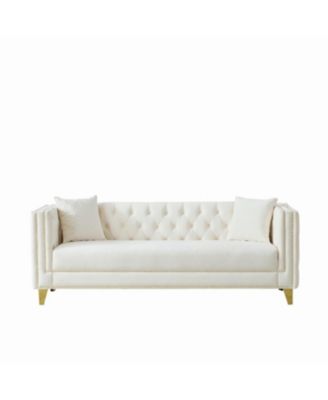 Streamdale Chesterfield Velvet Sofa, 3+3 Seater, Button Nailhead.