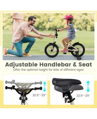 Kids Training Bike with Adjustable Seat Dual Brake System and Rubber Tires