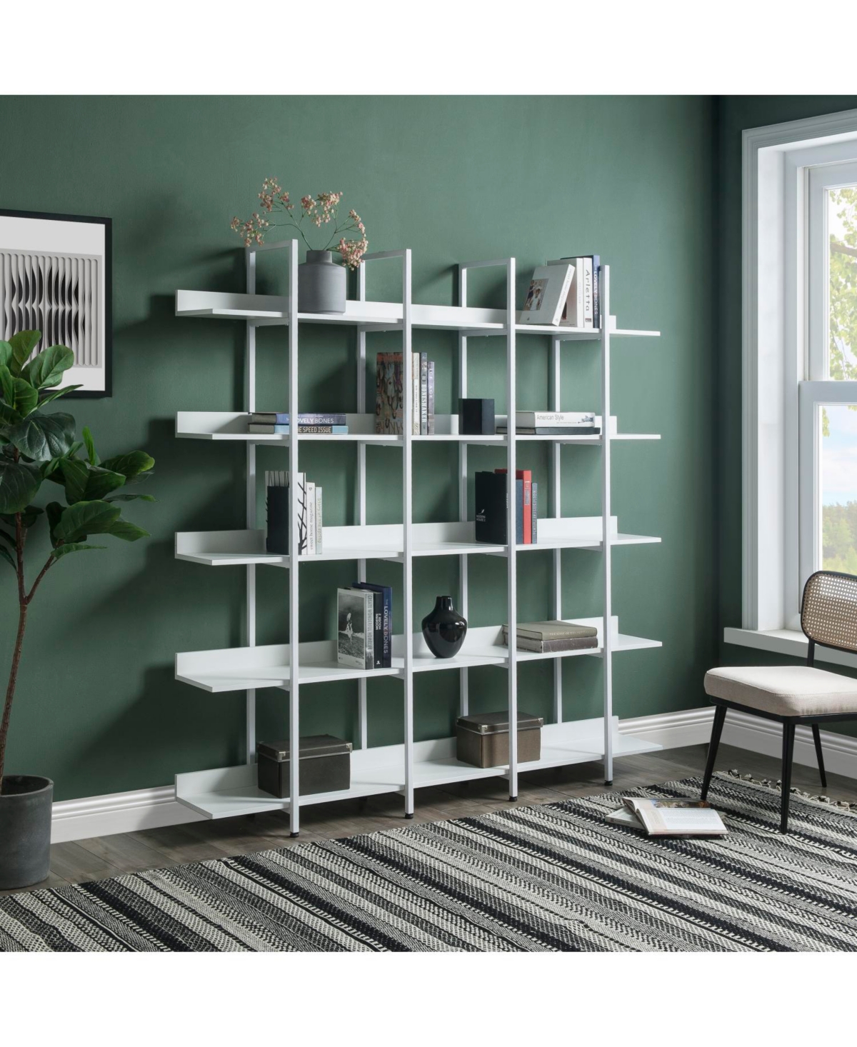 Streamdale Furniture 5 Tier Bookcase, Industrial Style Shelf
