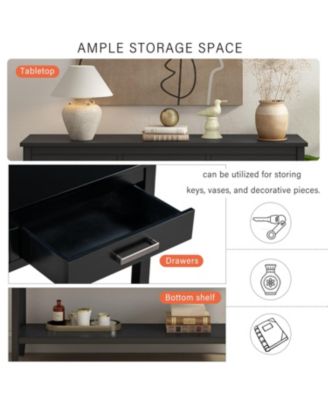  Contemporary 3-Drawer Console Table with 1 Shelf, Entrance Table for Entryway, Hallway, Living Room, Foyer, Corridor