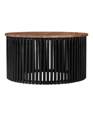 Acacia Wood Coffee Table - 30" Round Easy Assembly