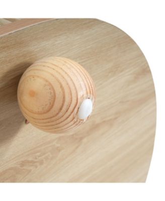 Oval Side Table with Accordion Door & Storage