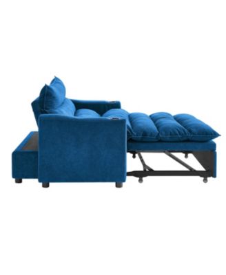 Convertible Velvet Sofa Bed - 3-in-1 Sleeper Couch