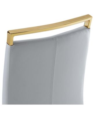 PU Leather Dining Chair Set of 4 Light Gray