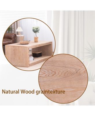 Streamdale Rustic Beaded Edge Coffee Table - Natural Finish