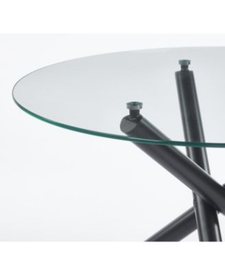 Glass Dining Table - Modern Kitchen Table 110cm