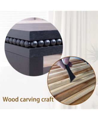 Modern Coffee Table - Beaded Trim, Open Shelf