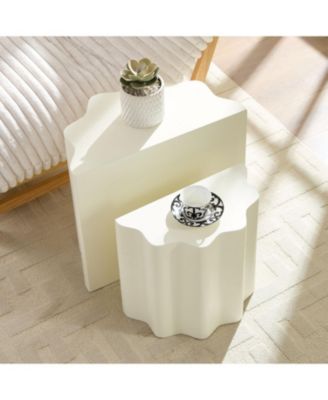 Wavy Edge Side Table Set - Modern End Tables for Living Room/Bedroom