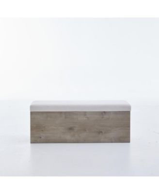 Shelton Ivory Chenille Storage Bench