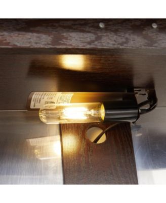  Cherry Curio Cabinet - Lighted Display, Mirrored Back