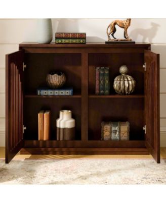 Mid Century Fluted Sideboard Cabinet - Dark Walnut
