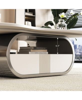 Butterfly Coffee Table - Sintered Stone Top, Storage & Drawer