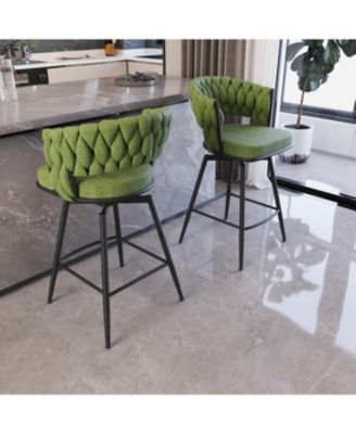 26" Linen Bar Stools Set of 2