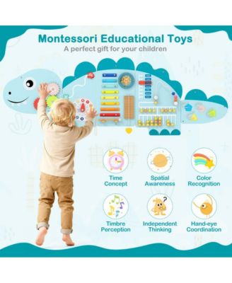 Montessori Wall Activity Board with Sensory Learning Games for Toddlers
