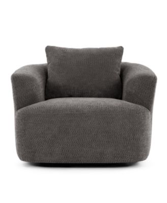 360 Swivel Accent Barrel Chair with Throw Pillow