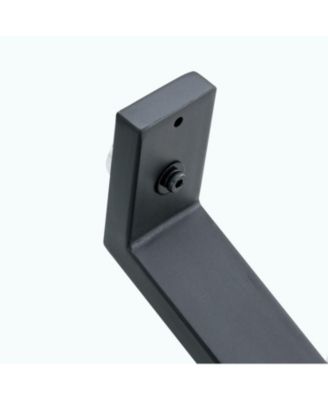 79" Table & 6 Gray Linen Chairs Black Metal Legs