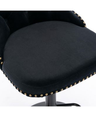 Streamdale Velvet Swivel Barstools, Adjustable Height, Chrome Base  Set of 2