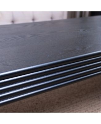 Modern Black Ribbed Coffee Table