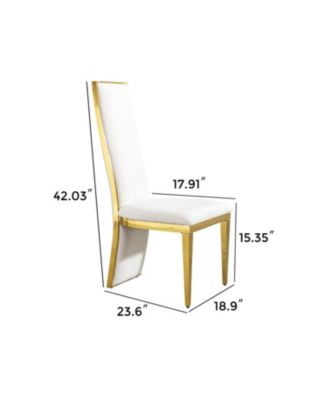 set of 2pcs Dining table gold stainless steel with white fabric