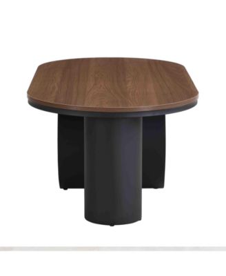  Luxury Industrial Oval Coffee Table w/ Drawer