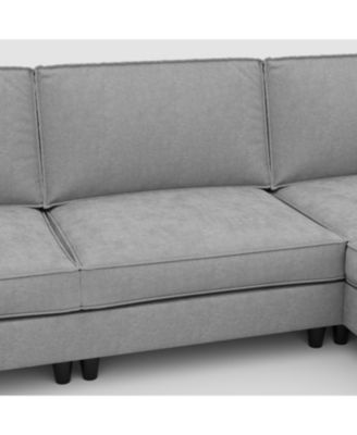 Streamdale 107.8" 3 Seater L-Shaped Sofa Couch with Ottoman & Pockets
