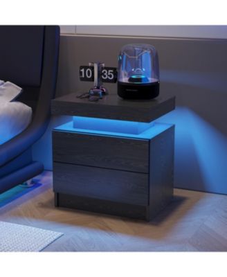 Streamdale LED Nightstand Bedside Table with 2 Drawers