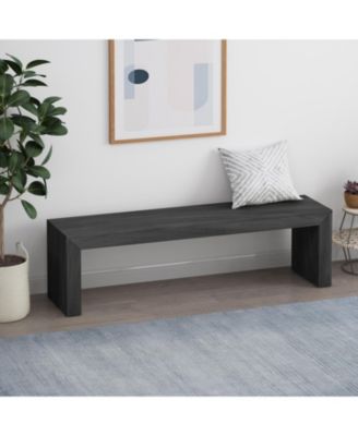 Acacia Wood Black Dining Bench