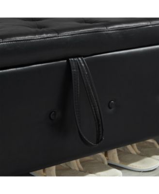 + 48" + Faux Leather + Tufted + Storage Ottoman Bench