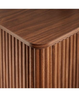 Walnut Buffet Cabinet Sideboard - Curved Wave Design