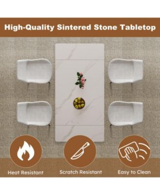  Retractable Sintered Stone Dining Set (Table + 4 Chairs)