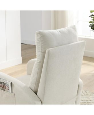 27.6" Modern Rocking Chair with High Back & Pockets