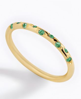 Mint & Lily Dainty Constellation Birthstone Ring in Gold Plated Sterling Silver - May emerald