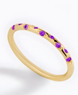 Dainty Constellation Birthstone Ring in Gold Plated Sterling Silver