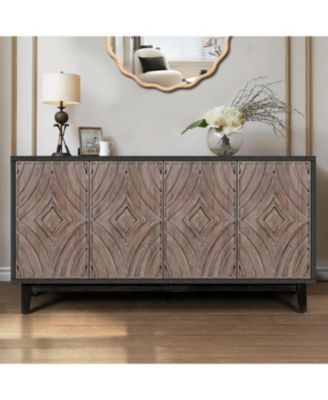 Streamdale 60" Mid-Century Sideboard with Diamond Doors