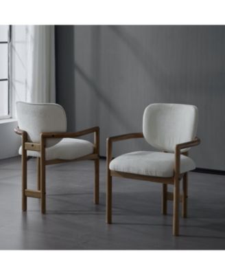  Upholstered Arm Chairs Set of 2, Fabric, 300 LBS Capacity