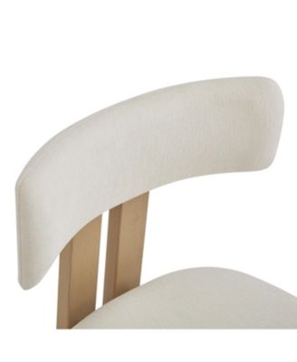 Upholstered Armless Dining Chairs With Metal Legs (Set of 2),Beige