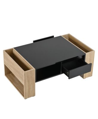 Glossy Two-Tone Coffee Table with Storage