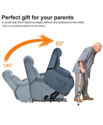 Electric Power Lift Chair, Remote Control Recliner, Fabric Sofa for Elderly