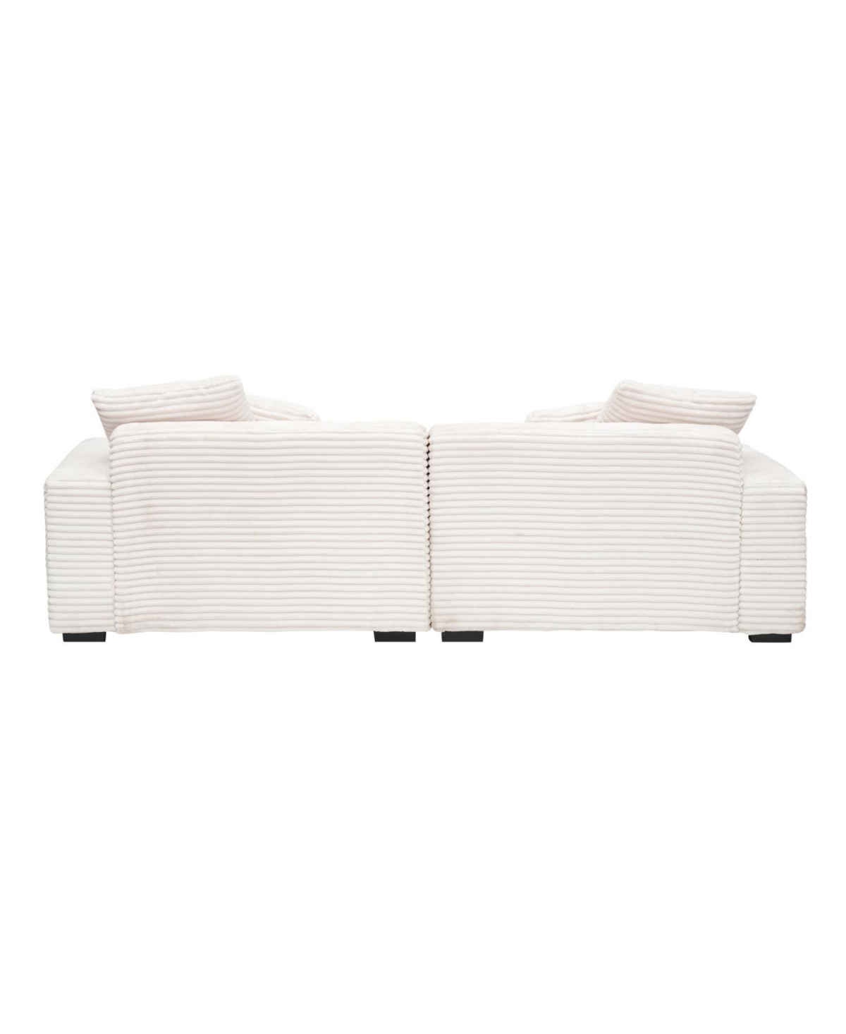 Streamdale Furniture 104" 4-Seat Beige Corduroy Sofa w/ Throw Pillows