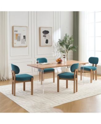 Modern Fabric Upholstered Dining Chairs (Set of 2)