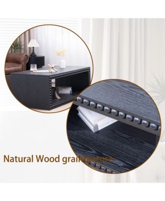 Beaded Edge Coffee Table - 47.6" Rectangular, Open Shelf