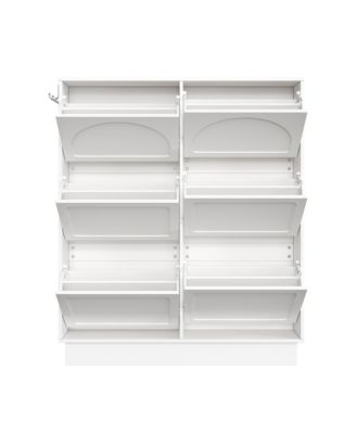 Streamdale Elegant Narrow Shoe Cabinet with 6 Drawers & Hooks