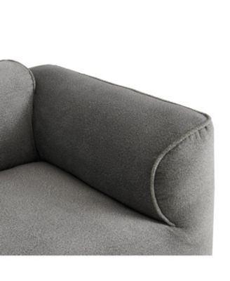 Luxury Velvet 4-Seater Sofa with Footstool & Throw Pillows